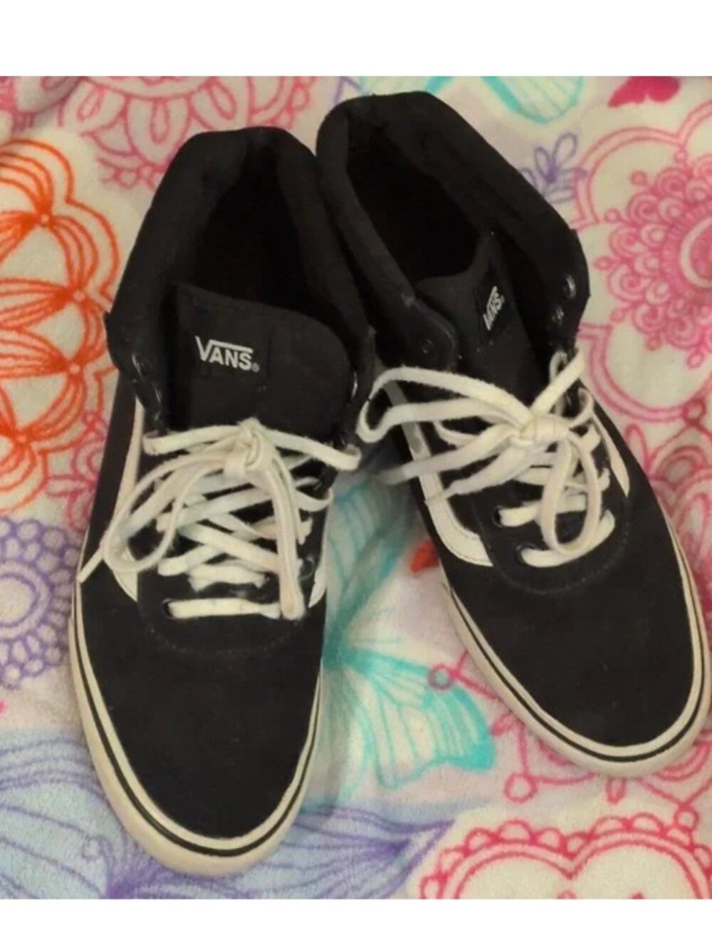 Vans Ladies Black and White High-Tops Womens Size 8.5